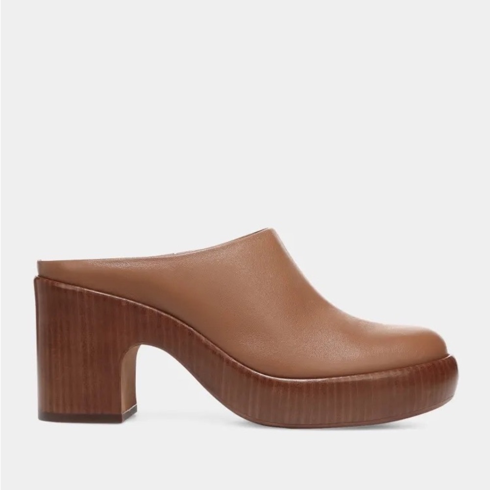 Vince Tan Leather Mules